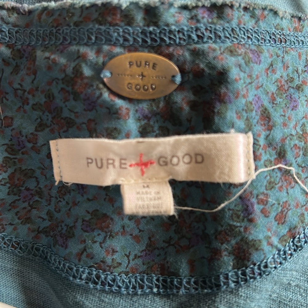 Women's Blue Tank Top 100% pure cotton. Pure good. - Picture 3 of 4